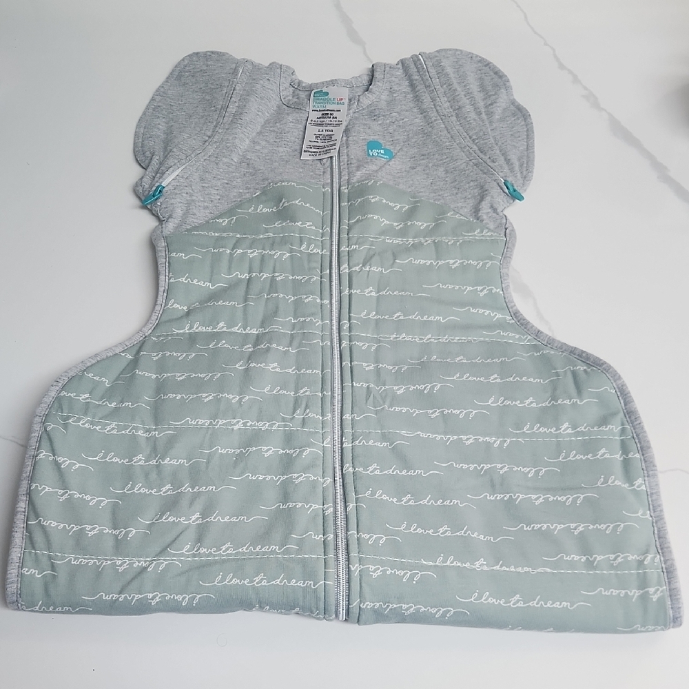 Love to Dream Two-Tone Gray & Sage Swaddle Sleep Sack